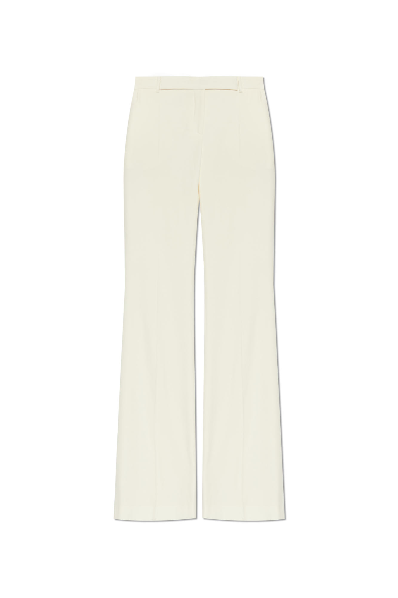 パンツ ALEXANDER MCQUEEN Crepe pants White 584968QEAAA Women's Leaf Crepe Cigarette Trouser in White | McQueen US